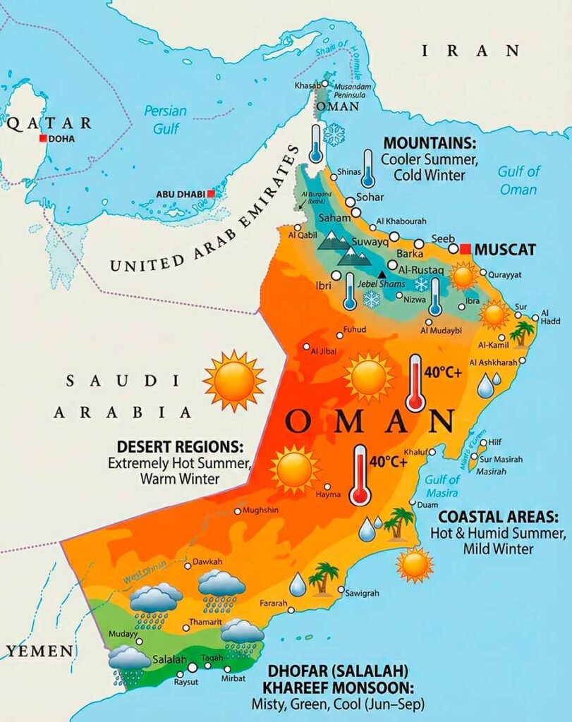 Mappa climatica dell'Oman