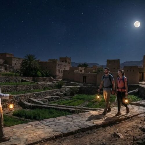 Privé Vollemaanswandeling in Misfah Al Abriyeen